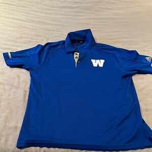 Winnipeg Blue Bombers CFL authentic sideline gear licensed adidas golf shirt